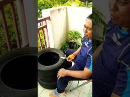 Tentu aktiviti itu lebih menarik selain mengajar anak cara menanam. Diy Pasu Bunga Tayar Diy Old Tyre Planter Episod 1 Youtube