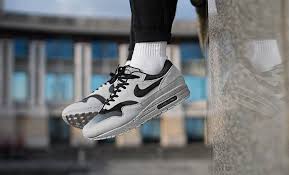 Nike Air Max 1 Premium Pure Platinum Black Sneakers In All Sizes Nike Runningshoes Nike Air Max Nike Black Sneakers