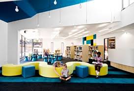 Interior School Design With Colorfull With Images Interior Design School School Library Design Library Seating