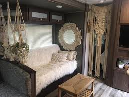 10 Gorgeous Farmhouse Style Rv Makeovers Remodeled Campers Rv Decor Rv Interior