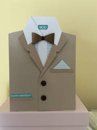 This card uses simple triangles to make a geometric layout we love. Card Suit Jacket Bowtie Mans Suit Card For Men Masculine Card Cool Birthday Cards Birthday Cards Birthday Cards Diy