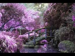 Purple Fantasy Garden Landscape Acrylic Painting Live Free Step By Step Landscape Bridge Art Magical Pictures