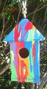 Bird House Crafts For Kids Kid Made Bird Feeders Birdhouse Craft Bird Houses Painted Bird Houses