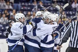 Gopsusports Com Photo Center Penn State Celebrates Ricky Derosa S 21 Goal During The Game With Niagara The No 1 College Hockey Penn State Sports Penn State