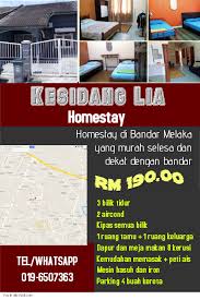 Terdapat dua unit homestay di sini iaitu kesidang lia homestay dan kesidang moon homestay. Copy Of Kesidang Lia Homestay Di Bandar Melaka Yang Murah Selesa Dekat Dengan Bandar Postermywall