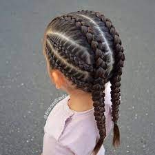 Tight Braids For The Girls Are So Excited P Braids Excited Girls Tight Braidedponytai Kids Hairstyles Kids Braided Hairstyles Box Braids Hairstyles