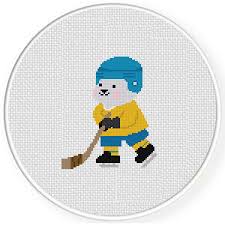 Nintendo (nes) ice hockey cross stitch pattern. Hockey Cub Cross Stitch Pattern Daily Cross Stitch