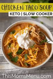 Creamy Chicken Taco Soup Keto Instant Pot Recipe Low Carb Chicken Healthy Low Carb Recipes Low Carb Chicken Recipes