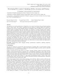 Pdf Developing Efl Learner S Speaking Ability Accuracy And Fluency