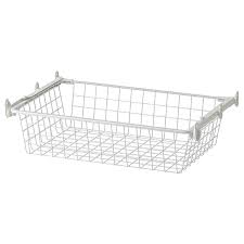 Ikea komplement sliding wire basket & fixings to fit pax wardrobe 100x58cm. Aurdal Wire Basket With Pull Out Rail White Ikea