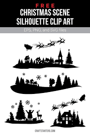Download Free Christmas Scene Silhouette Clip Art Silhouette Christmas Silhouette Clip Art Christmas Stencils