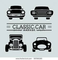 Stock Vector Set Classic Car Front View Icon Vector Illustrations 397080265 Jpg Car Front Classic Cars Car Silhouette