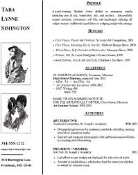 high school resume sample artist