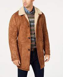 Lauren Ralph Lauren Men S Lefferts Classic Fit Faux Shearling Overcoat Coats Jackets Men Macy Mens Shearling Coat Men S Coats And Jackets Overcoat Men