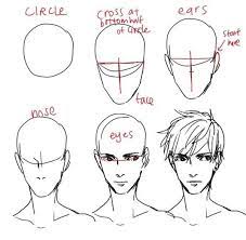 When you first start the head, draw the outline and the basic shapes so you can properly place the features. How To Draw Hair Step By Step Image Guides Male Face Drawing Guy Drawing Drawing Tutorial