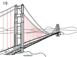 After trying several different techniques, this is what i came up with that made the most. Golden Gate Bridge Drawing Step By Step Pictures