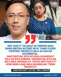 Is the 'not guilty' plea believable? Akbayan Rep Doubts 'Not Guilty' Plea  In Davao Ghost Flood Control Case Akbayan Party-list Rep. Perci Cendaña  questioned the credibility of contractor Sarah Discaya's not guilty