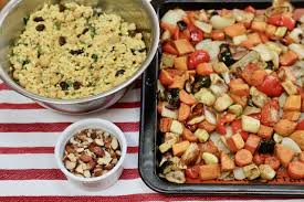 Moroccan roasted vegetables with couscous. Easy Healthy Roasted Vegetable Couscous Recipe Dobbernationloves