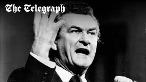 Bob Hawke, Australian Prime Minister for much of the 1980s who embodied his  country's ebullient and self-confident spirit