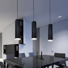 3 Light Tube Pendant Light Modern Concise Aluminum Led Suspended Lamp In Black For Bar Counter Takeluckhome Com