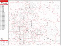 Esri, a california company that supplies geographic information software, lets you look up your zip code to figure out the demographics in your area. Oklahoma City Oklahoma Zip Code Wall Map Red Line Style By Marketmaps Mapsales Com