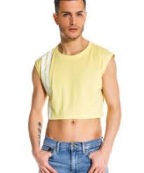 Man crop top short shorts. Crop Top Stripes Yellow Kings Of Fashion