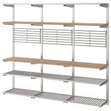 kungsfors stainless steel ash suspension rail with shelf wll grid width 184 cm ikea in 2020 wandgitter edelstahlregal ikea