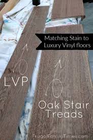Stair Makeover Staining Stair Treads To Match New Floors Comparing The Stair Flooring Options And More Frugal Family Times In 2020 Stair Makeover Stairs Diy Renovation Diy Stairs