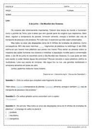 E, para isso, são realizadas várias atividades de conscientização civil sobre os perigos enfrentados atualmente pelos oceanos. Atividade De Portugues Concordancia Verbal 9Âº Ano Respostas Literatura Portuguesa