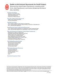 Dispute resolution—mediation and arbitration synopsis. Guide To Aia Contract Documents For Small Projects