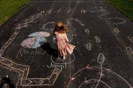 A military training area having obstacles, as hurdles, ditches, and walls, that must be surmounted or crossed in succession. Super Simple Sidewalk Chalk Gross Motor Obstacle Course Hoawg