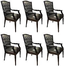 Set (6 side chairs) $1,194.00. Casa Padrino Luxury Baroque Dining Chair Set Black 6 Genuine Leather Kitchen Chairs With Armrests Baroque Dining Room Furniture Noble Magnificent