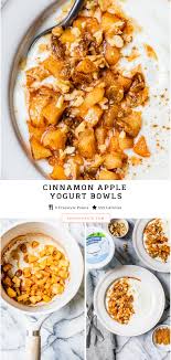 These Healthy Cinnamon Apple Yogurt Bowls Taste Just Like Apple Pie Recipe Skinny Taste Recipes Yogurt Bowl Recipes