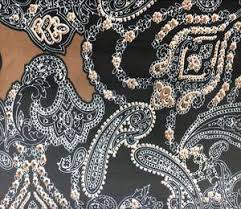 Peach gold silk from india paisley design fabric. 2018 Design 100 Polyester Cheap Printed Paisley Taffeta Lining Fabric Clothing Accessory