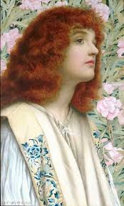 ♡•~ " Maiden with a laurel wreath " . Henry Ryland ( 1856 _ 1924 ) .