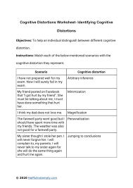 Free spanish worksheets for adults via. Cognitive Distortions Worksheets 7 Optimistminds