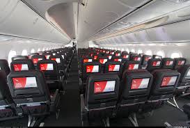 The Economy Section In The First Qantas 787 Which Is A 3 3 3 Seating Arrangement And A Generously Sized Ife Screen Photo Taken At Everett Snohomish Count