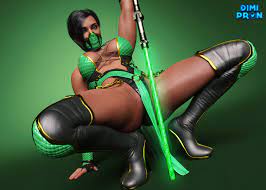 1girls 3d blender breasts brown eyes brown hair clothed clothing  dark skin daz3d daz studio dimipron female female only jade (mortal kombat) mortal  kombat mortal kombat (2011) mortal kombat
