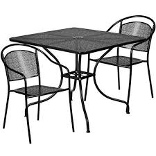 Light Grey Steel Metal 3 Piece Outdoor Patio Furniture Set Patio Garden Furniture Sets Patio Table Set Outdoor Patio Furniture Sets Patio Table