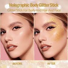 Prreal Body Glitter, Mermaid Sequins Glitter for Body Face, Sparkling  Glitter Stick, Chunky Holographic Glitter for Hair Lips Nails Makeup,  Festival Rave Accessories, Stage Christmas Makeup (Gold) : Amazon.de: Beauty
