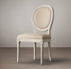 Vintage French Round Upholstered Side Chair French Dining Chairs Fabric Dining Chairs Upholstered Side Chair