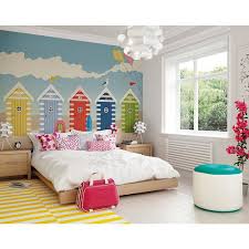 Beach Huts Wall Mural Wals0272 The Home Depot Beach Themed Bedroom Beach Wall Murals Seaside Wallpaper