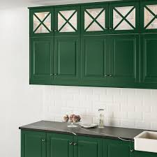 Top cabinets are 40/60/80/100 cm. Bodbyn Glass Door With Crossbar Dark Green 15x15 Ikea