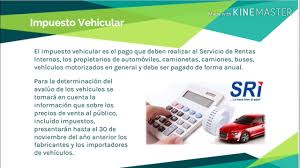 Los impuestos de vehículos que pagan las los propietarios de los mismos, se encuentran regulados por la ley 488 de 1998 (por la cual se expiden normas en materia. Impuesto Vehicular Ecuador Youtube