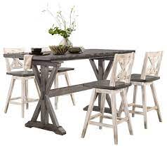 Back to article → distressed kitchen desk and chairs. Kaden 5 Piece Counter Height Dining Set Farmhouse Dining Sets By Lexicon Home Houzz