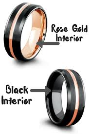 Black And Rose Gold Mens Wedding Band Black And Rose Gold Mens Wedding Rings Both Of These Mens Wedding Rings Are The Same Mens Wedding Rings Black Wedding Ring Pictures Modern Mens Wedding Rings