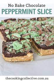 Chocolate Peppermint Crisp No Bake Slice Recipe Baking No Bake Slices Dessert Recipes