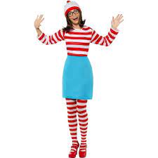 Amazon.com: Smiffys Women's Where's Wally? Wenda Costume, Top, Skirt,  Glasses, Tights & Hat, Size: M, Colour: Red and White, 39504 : Smiffys:  Clothing, Shoes & Jewelry