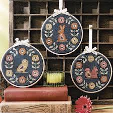 Over 19,000 patterns & kits. Woodland Wreaths Cross Stitch Pattern Stitched Modern