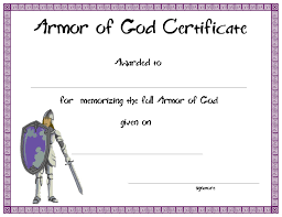 Certificate Template For Kids Free Printable Certificate Templates For Church Baptism Certificate Templat Armor Of God Armor Of God Lesson Children S Ministry